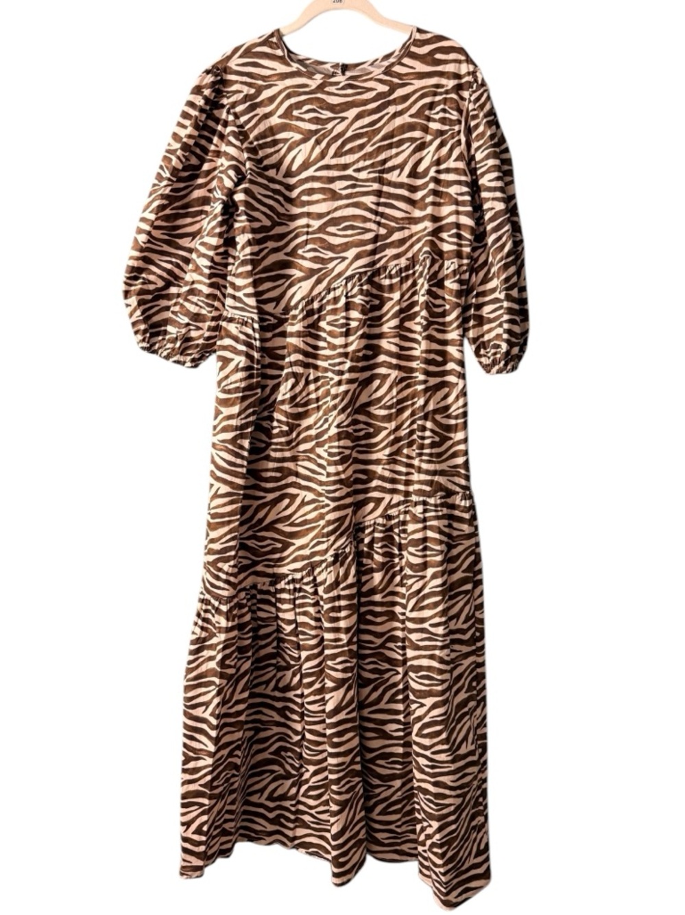 THE LULO PROJECT Brown Animal Print Maxi Dress Size Medium - Picture 2 of 11